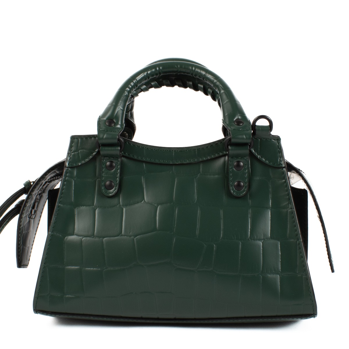 Balenciaga Green Crocodile Effect Neo Classic Mini Bag