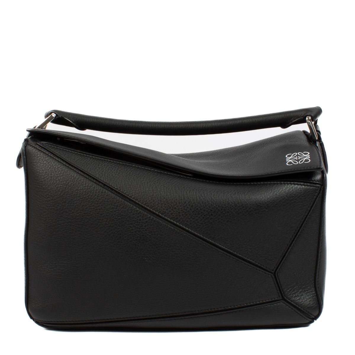 Loewe Black Classic Calf Medium Puzzle Bag Labellov Buy and Sell Authentic Luxury