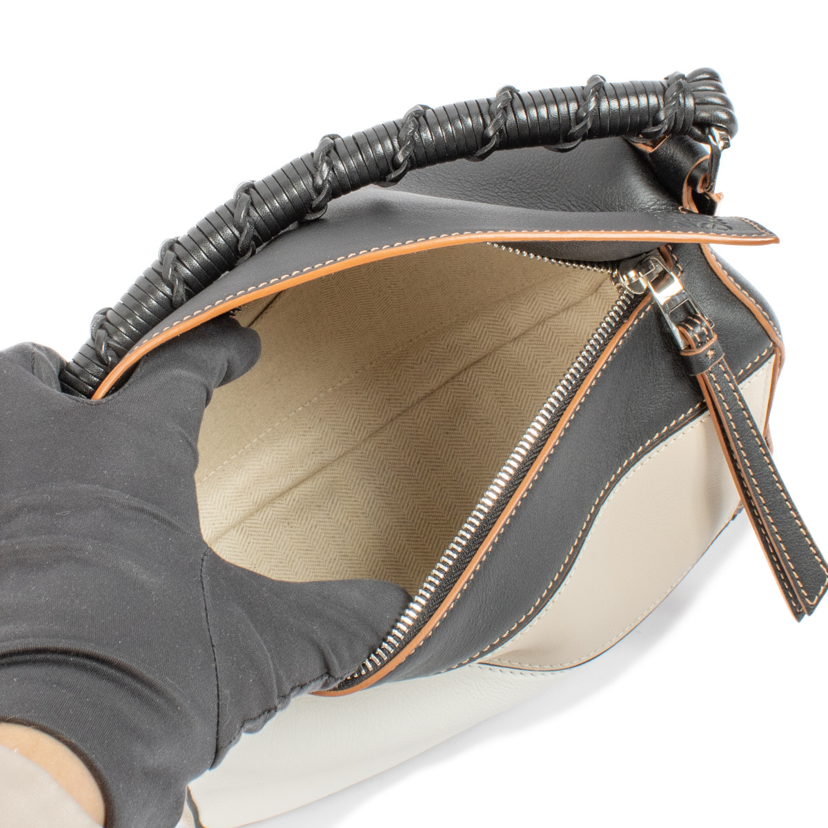 Interior Loewe Classic Bag Loewe Tricolor Leather Small Puzzle Bag