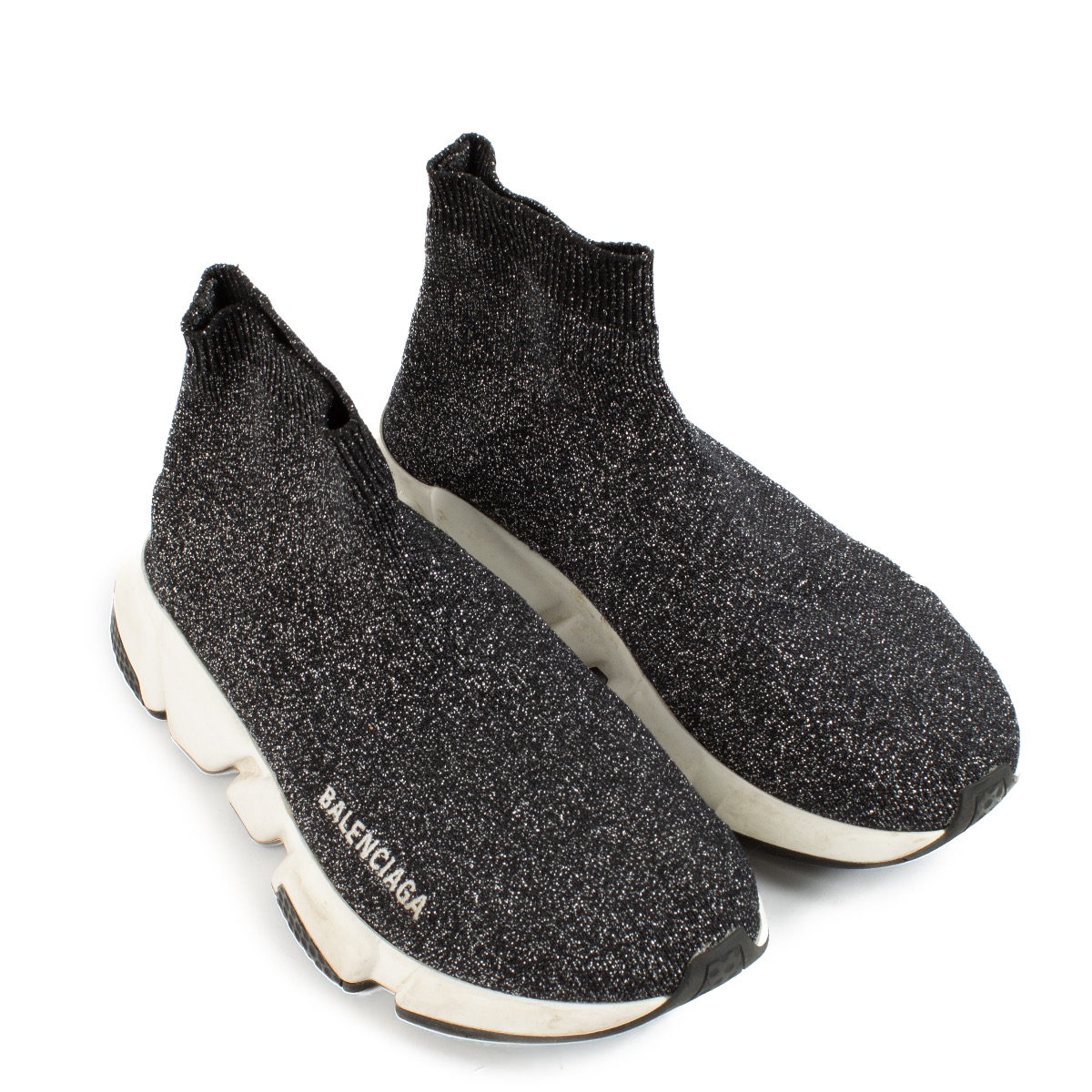 セール!!BALENCIAGA★711452 Balenciaga Glitter Speed Sneakers - size 37 ○ Labellov