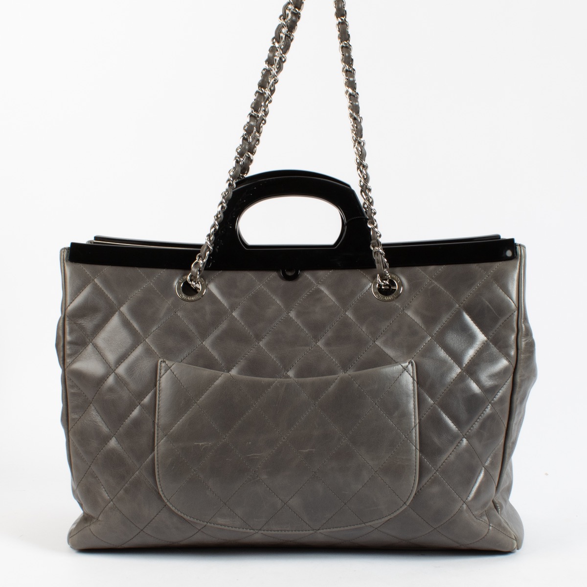 Chanel Grey CC Delivery Top Handle Bag ○ Labellov ○ Buy