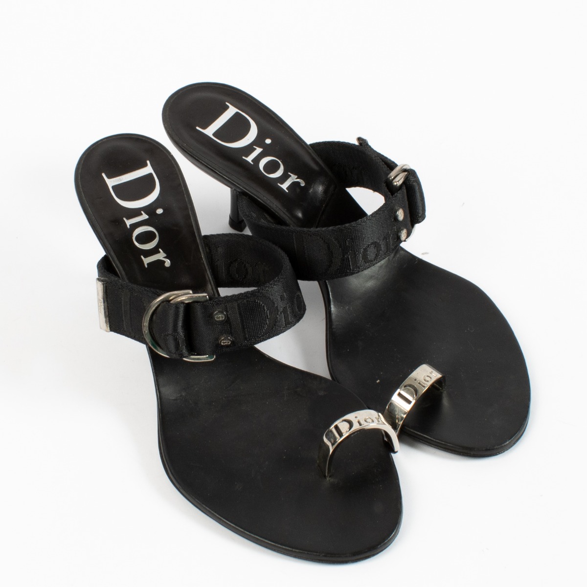 Christian Dior John Galliano Black Ring Mules - Size 37 1/2