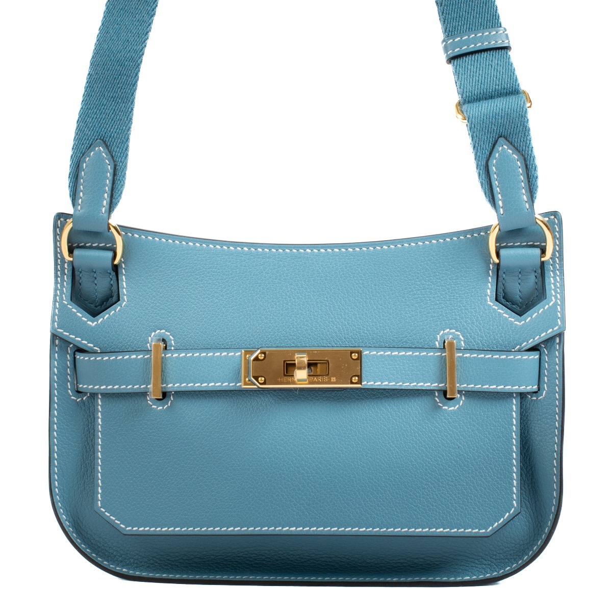 Hermès Jypsière Mini New Bleu Jean Evercolor GHW ○ Labellov