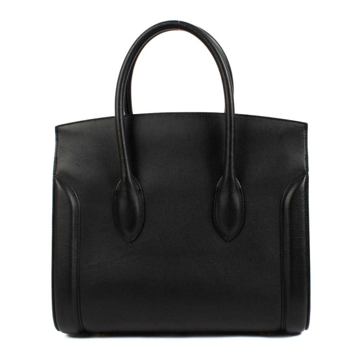 Alexander McQueen Black Smooth Leather Heroine Handbag
