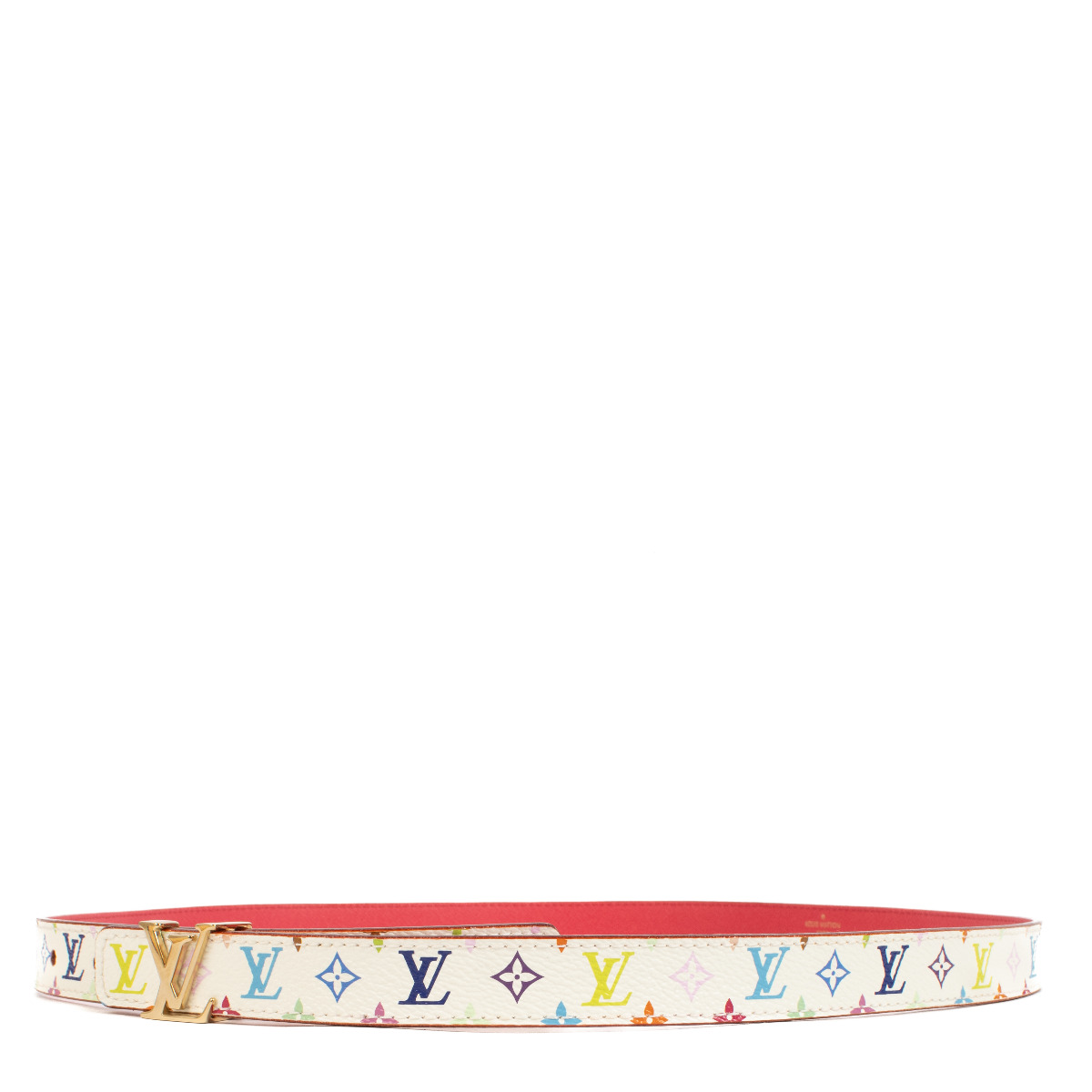Louis Vuitton White Monogram Multicolore Iconic 20mm Belt - Main Image