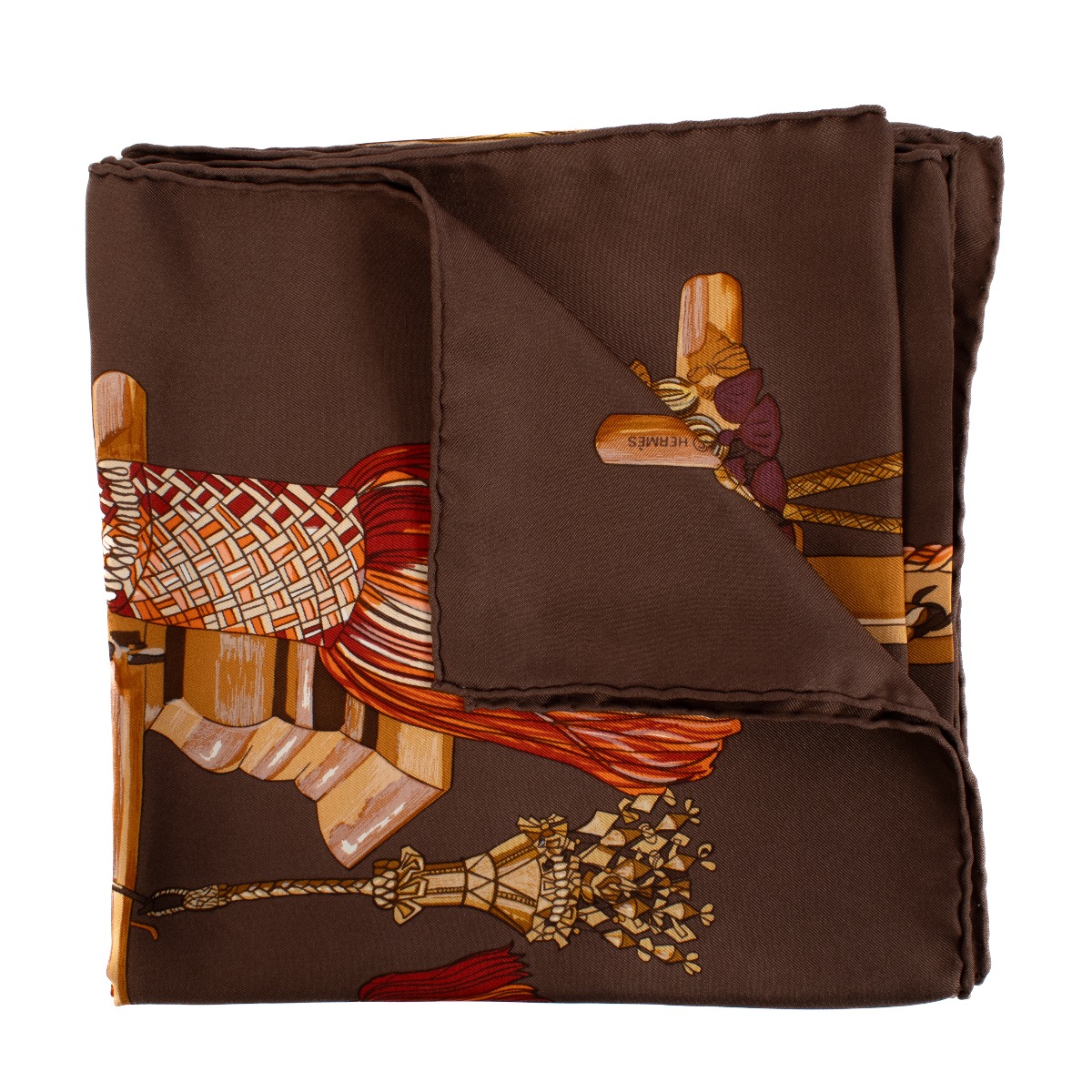 【HERMES】1990s Refined Special Coat HERMES Scarf Carre90 saber decorative bag Silk | eBay