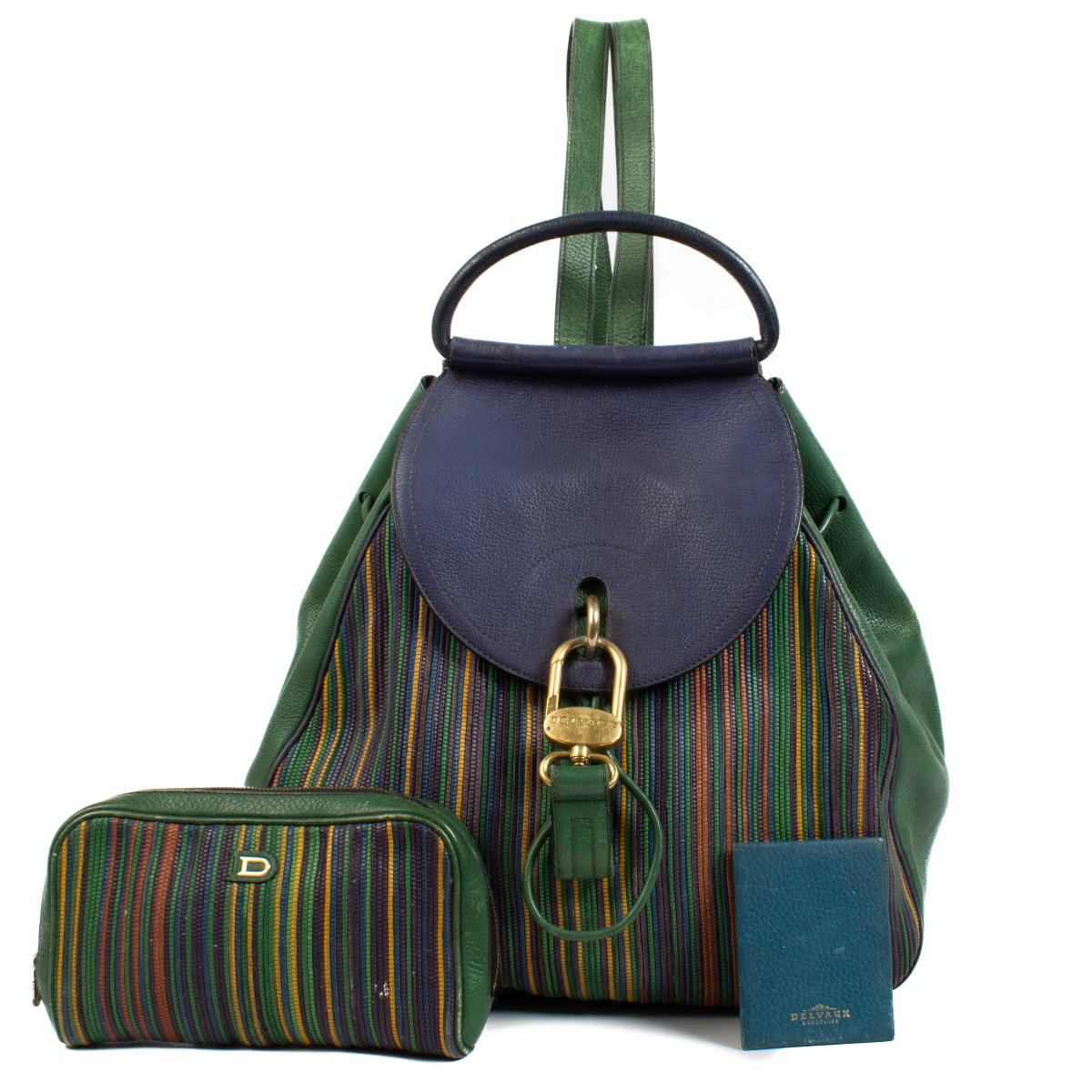 Delvaux Multicolor Toile De Cuir Lucifer GM Backpack Delvaux Multicolor Toile De Cuir Lucifer GM Backpack