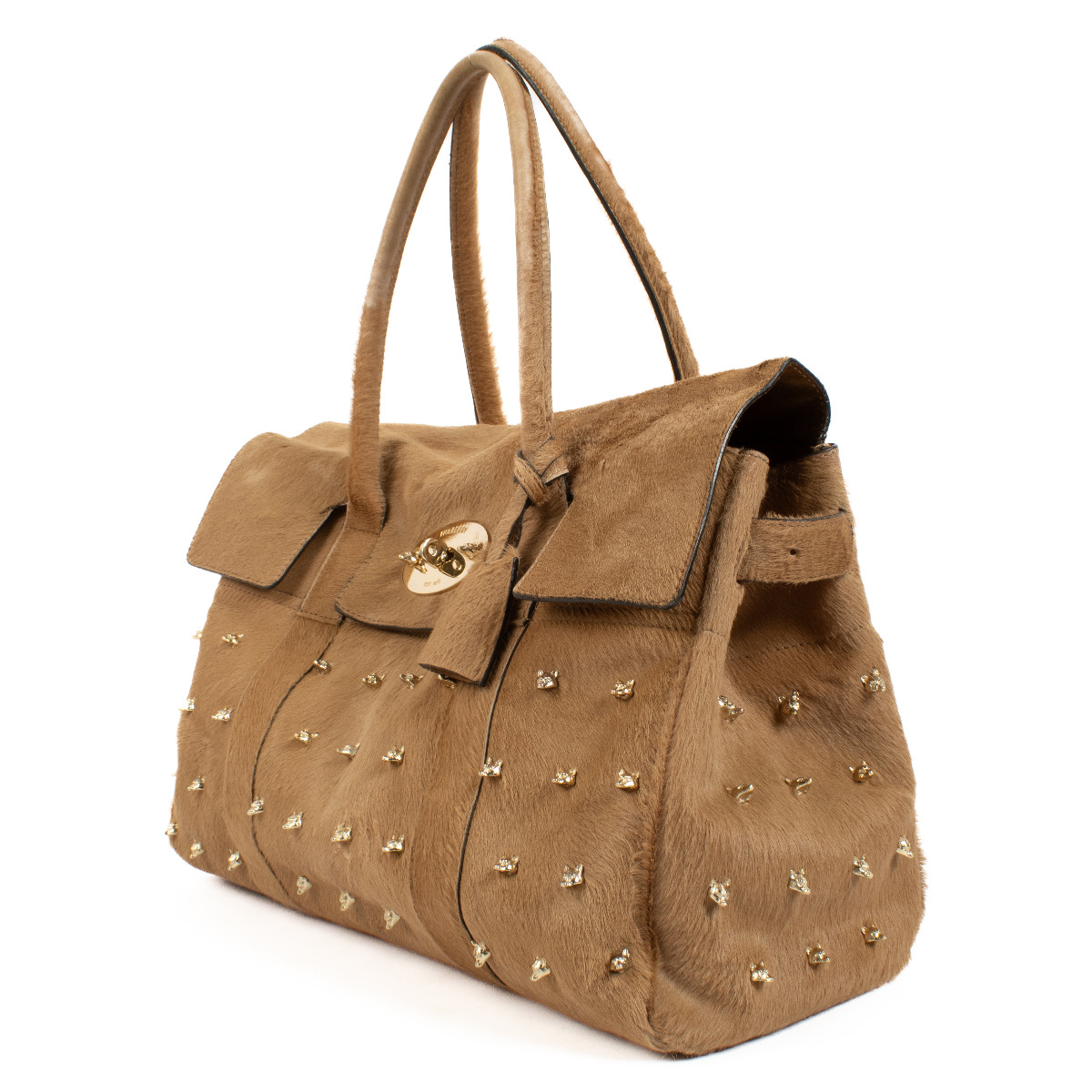 Mulberry Bayswater Pony Hair Fox Rivets Top Handle Bag Mulberry Bayswater Pony Hair Fox Rivets Top Handle Bag