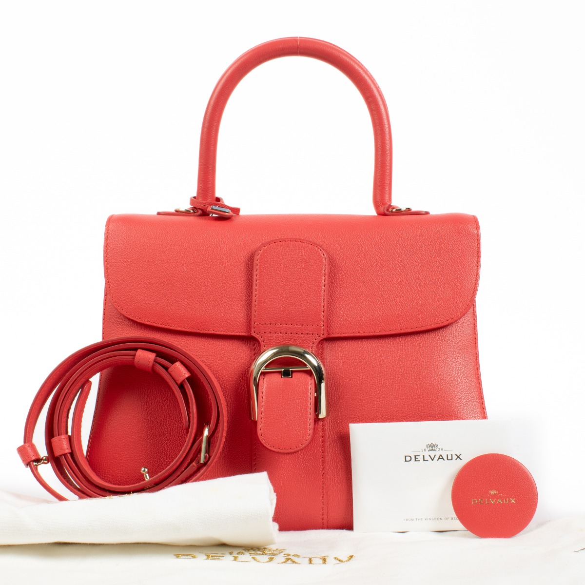 ♪DELVAUX♪ Brillant Mini ハンドバッグ Rodeo Calf Delvaux Rose Candy Rodeo Calf Brillant MM Bag ○ Labellov
