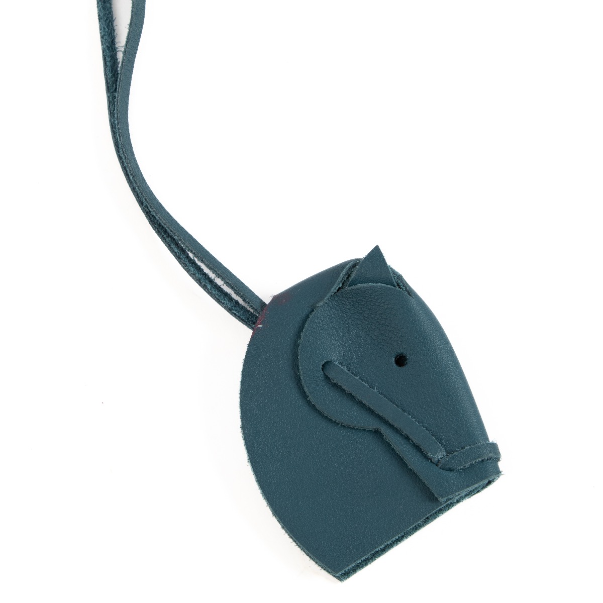 Hermès Blue Leather Tête de Cheval Charm ○ Labellov ○ Buy