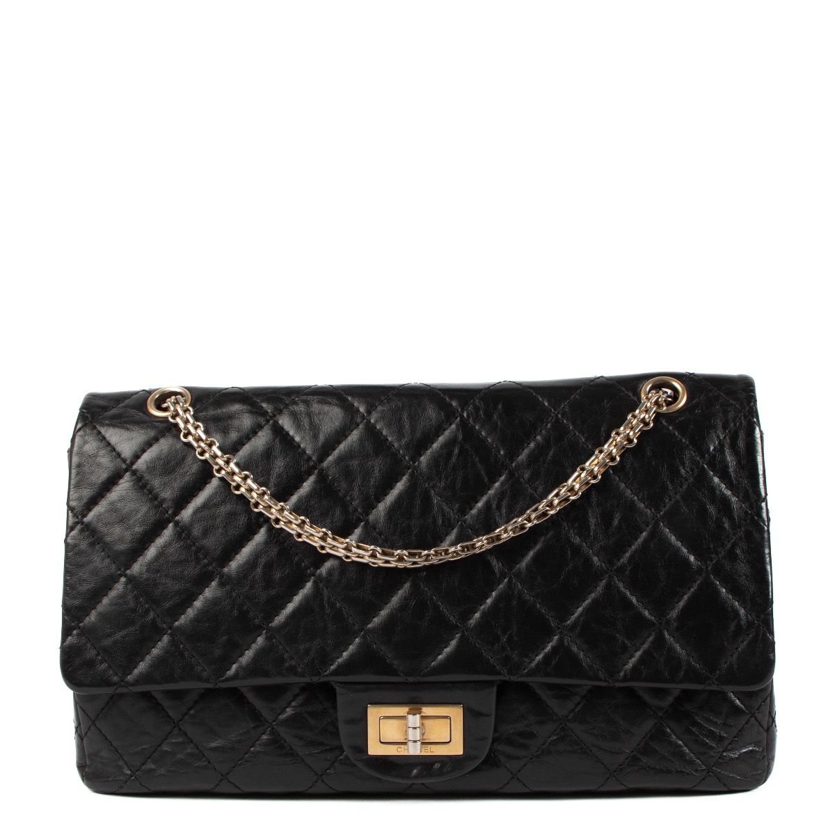 CHANEL 2.55 ヴィンテージ クラシック フラップバッグ マキシ Chanel Black Vintage Maxi Classic Flap Bag ○ Labellov