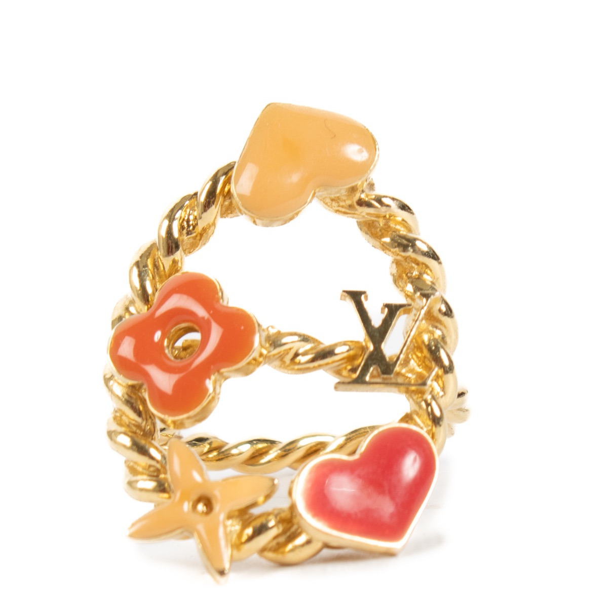 Louis Vuitton Gold Sweet Monogram Ring - Size 49,5