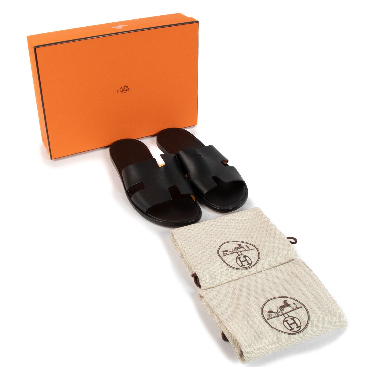 Hermès Black Izmir Sandals - size 44 ○ Labellov ○ Buy and Sell