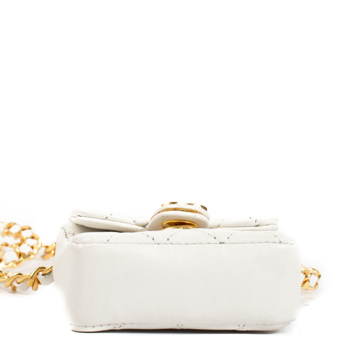 ◆CHANEL◆クラシックミニポーチ ホワイト Chanel Classic Flap Rectangular Mini White Lambskin Pearl