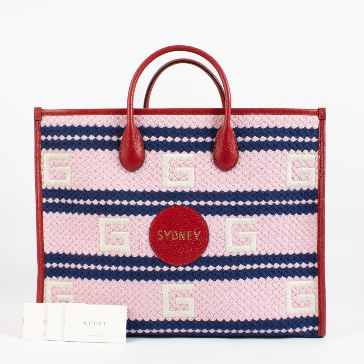 【GUCCI】WEB STRIPE TOTE BAG GUCCI Vertical Web Stripe Techno Canvas Black Tote Bag