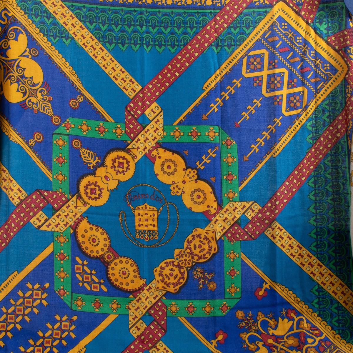 Hermès Multicolor Brins d'Or Cashmere 140 Shawl ○ Labellov