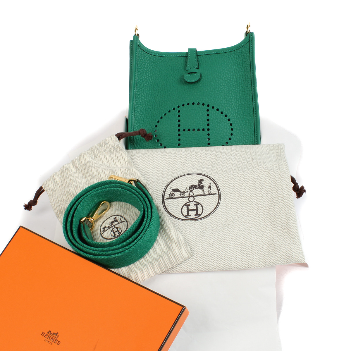品質満点 16 Evelyne Hermès Vert GHW Clemence Taurillon Vertigo アクセサリー