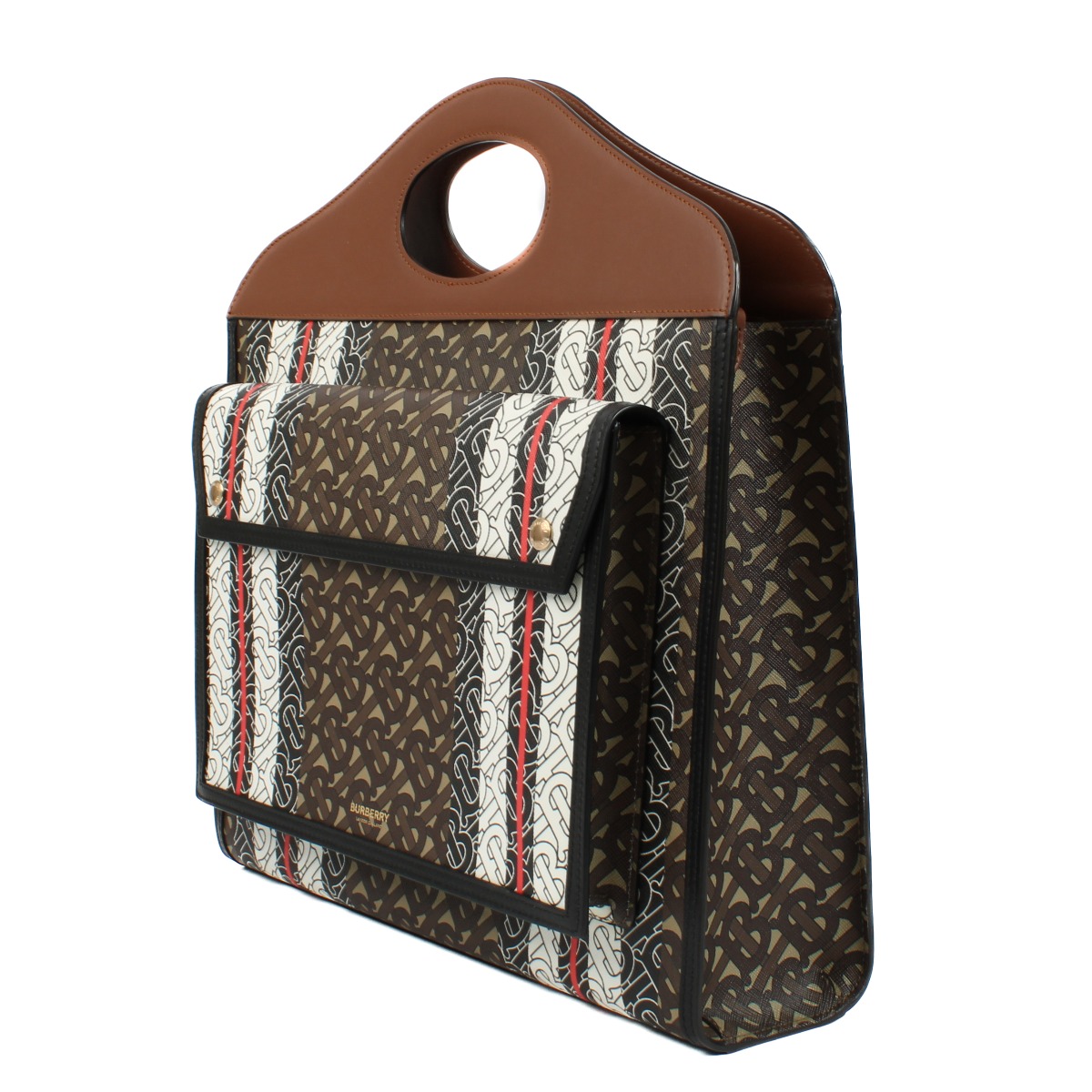 ハンドバッグ Burberry Pocket Min Handbag Ini Coated Canvas Mini Pocket Bag in Natural/malt brown - Women, Canvas