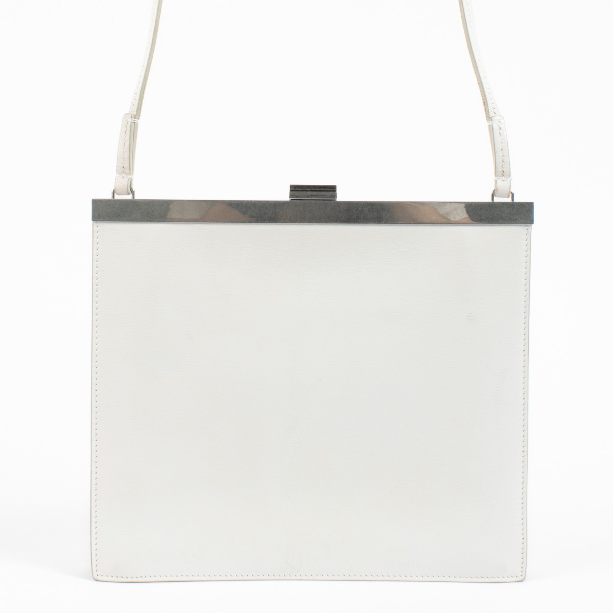 Celine White Leather Mini Clasp Bag ○ Labellov ○ Buy and Sell