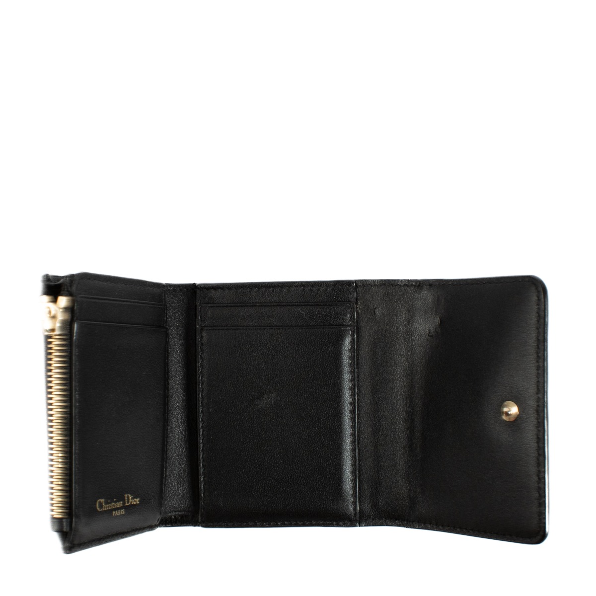 Christian Dior Black Leather 30 Montaigne Wallet ○ Labellov