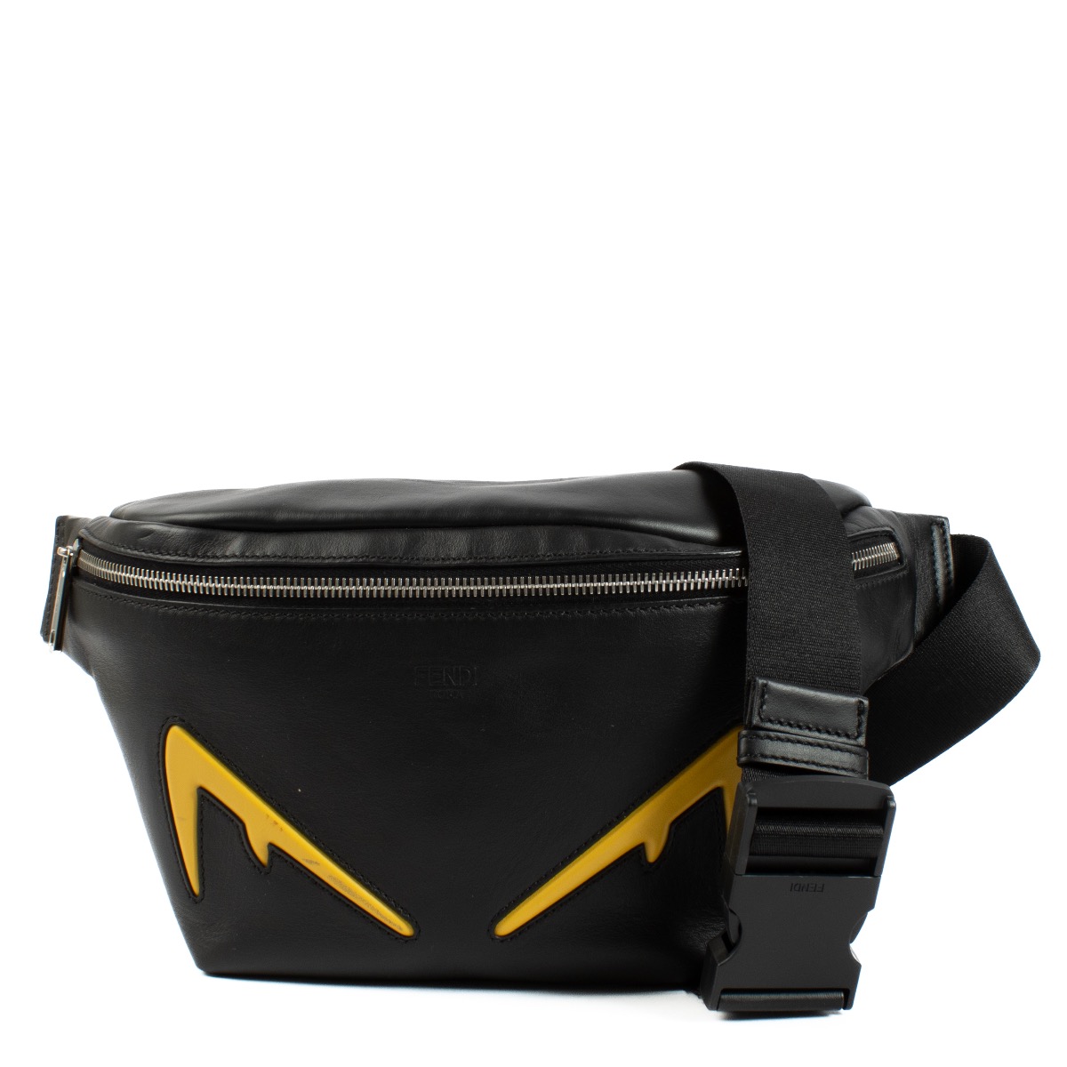 【大注目】 Fendi Black Bag Belt Eyes Devil Century Light Grace Vitello バッグ
