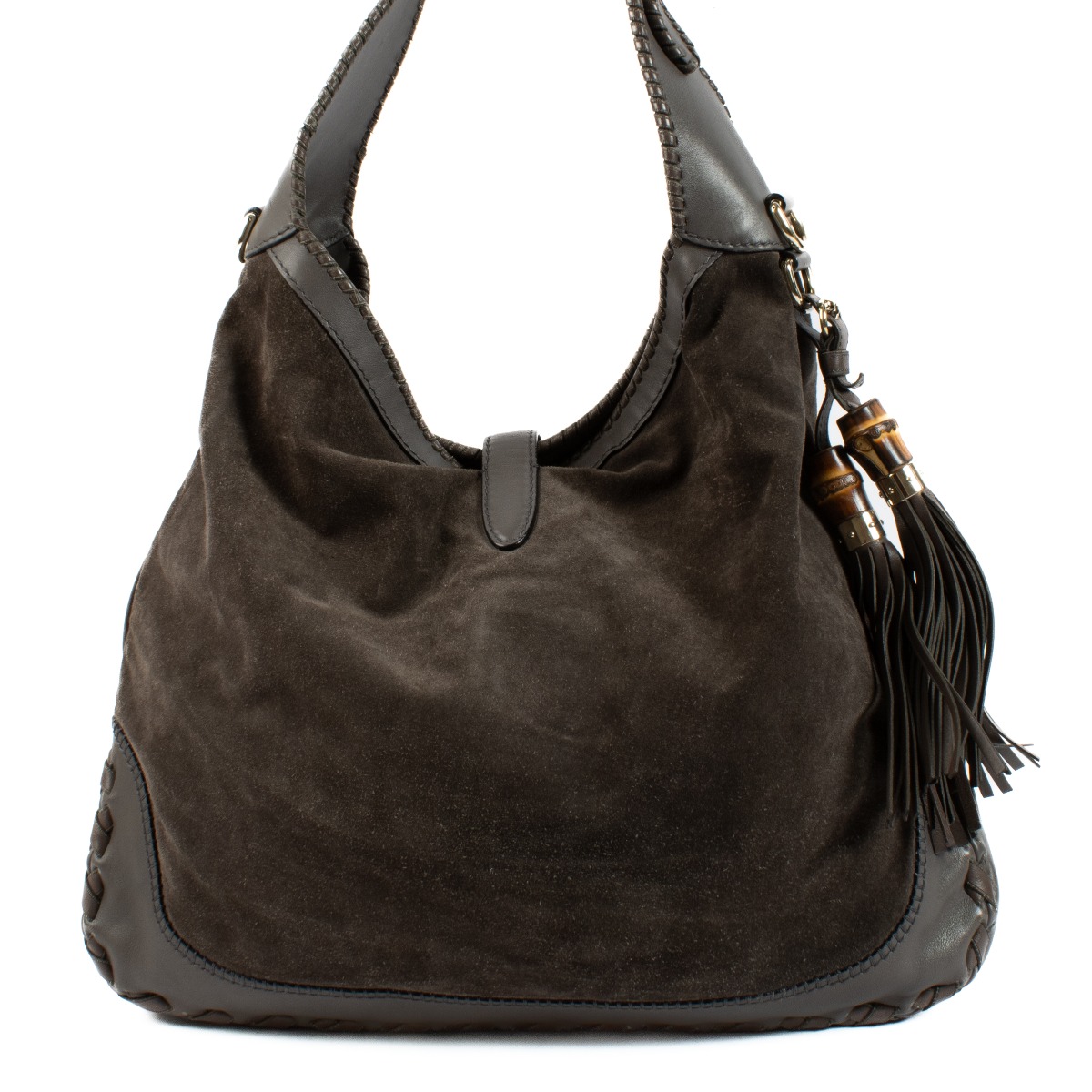 Gucci Grey Suede Large New Jackie Bag ○ Labellov ○ Buy and