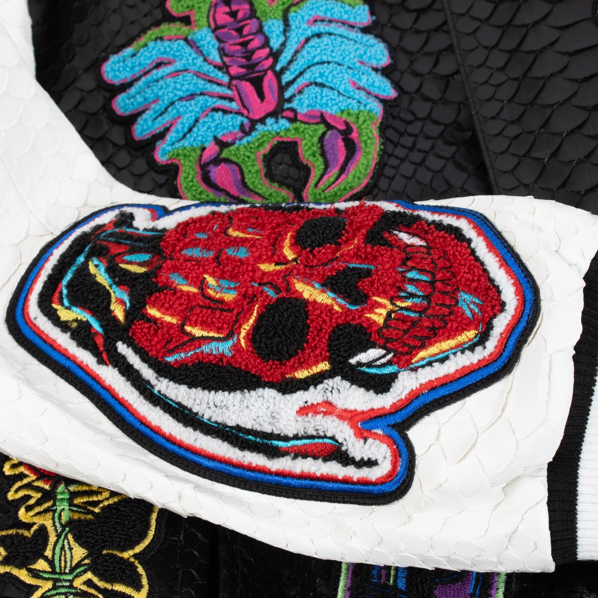 Philippe Plein Python College Tattoo Patches Jacket Size 4XL