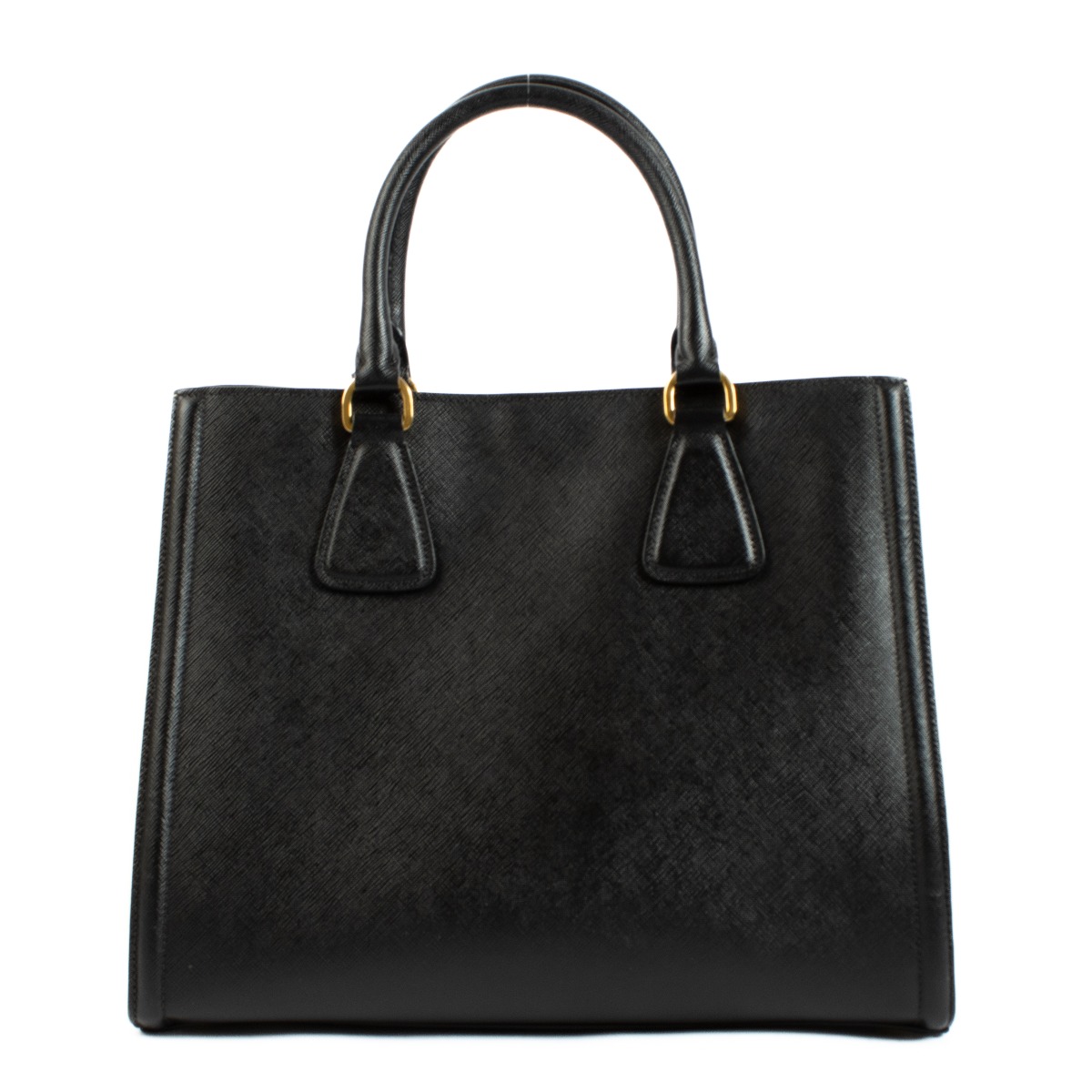 Prada Black & White Saffiano Lux Top Handle Bag ○ Labellov