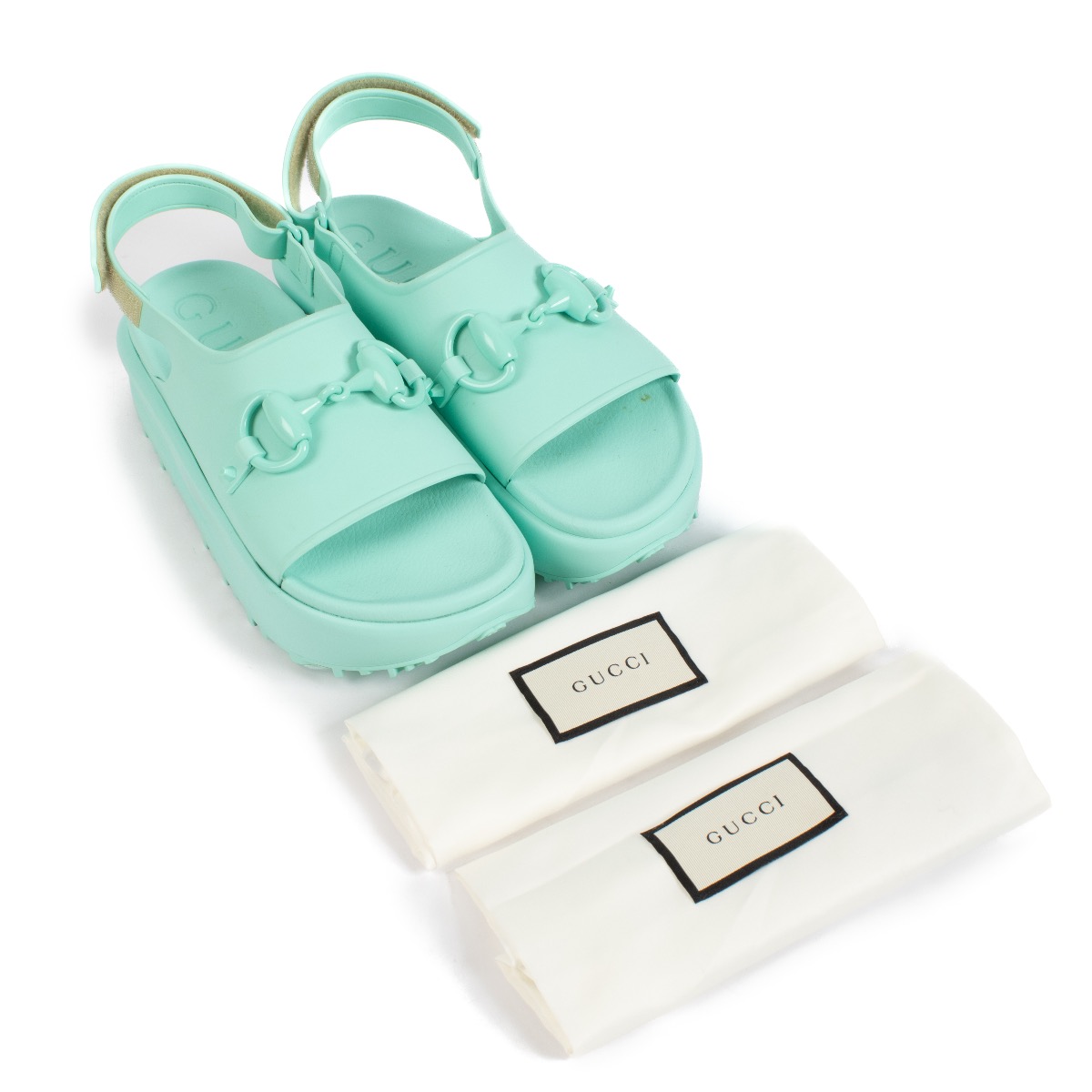GUCCI 青 ポインテッドトゥ ミュール Gucci Authentic Blue Purple Sega Aguru Sandals Logo 13G/US