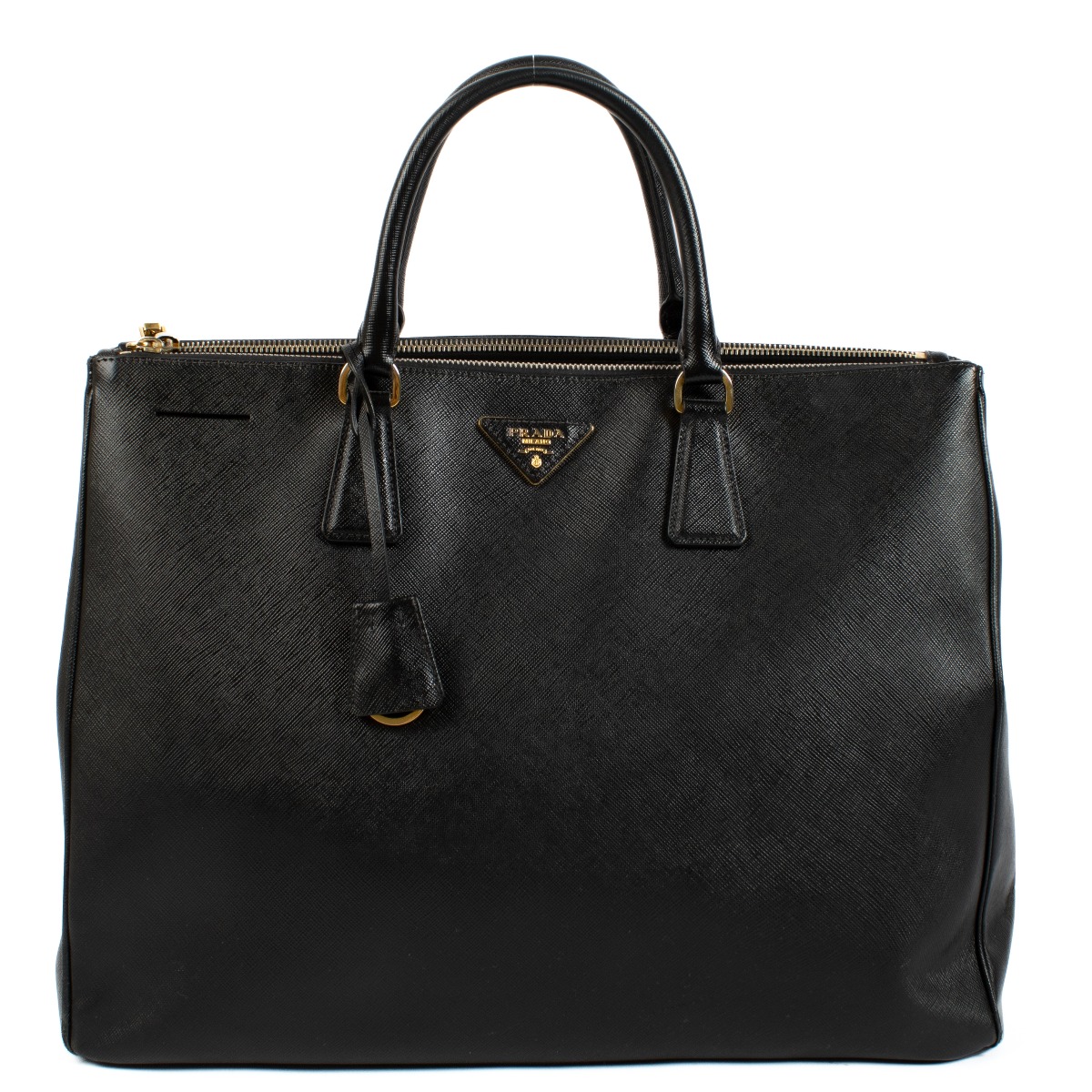 Prada Black Saffiano Leather Extra-Large Galleria Bag ○ Labellov