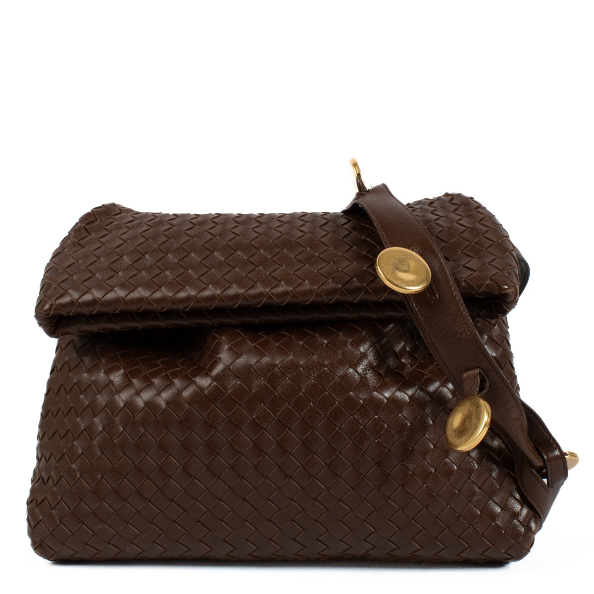 Bottega Veneta Brown Intrecciato The Fold Bag ○ Labellov ○ Buy