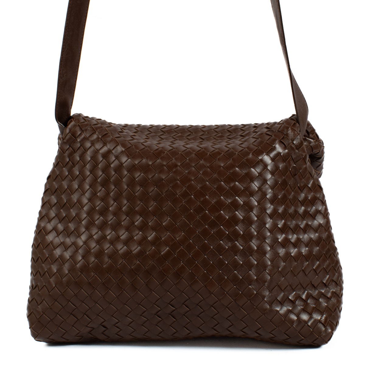 Bottega Veneta Brown Intrecciato The Fold Bag ○ Labellov
