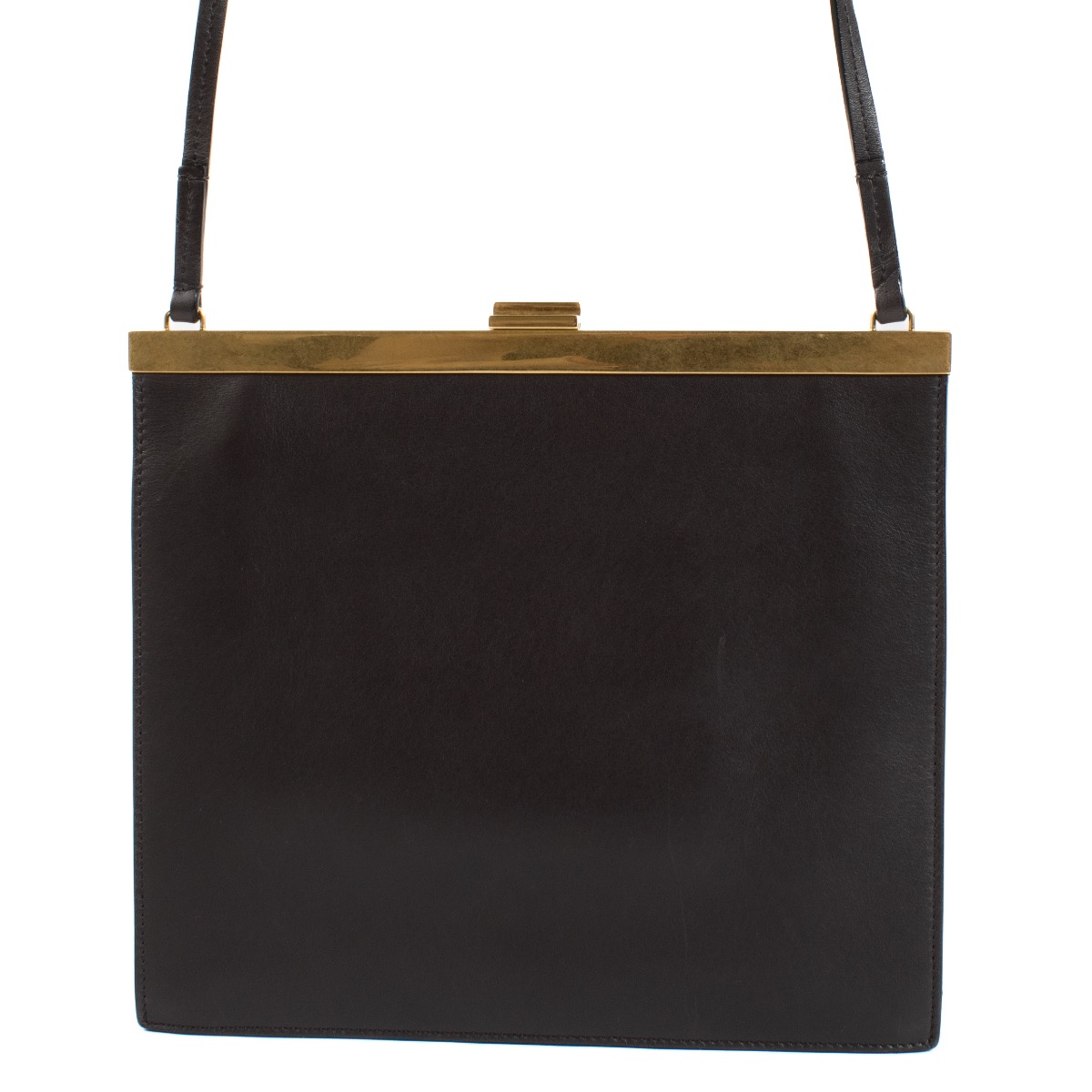 CELINE クラスプ　ミニ Celine Brown Leather Mini Clasp Crossbody Bag ○ Labellov ○ Buy