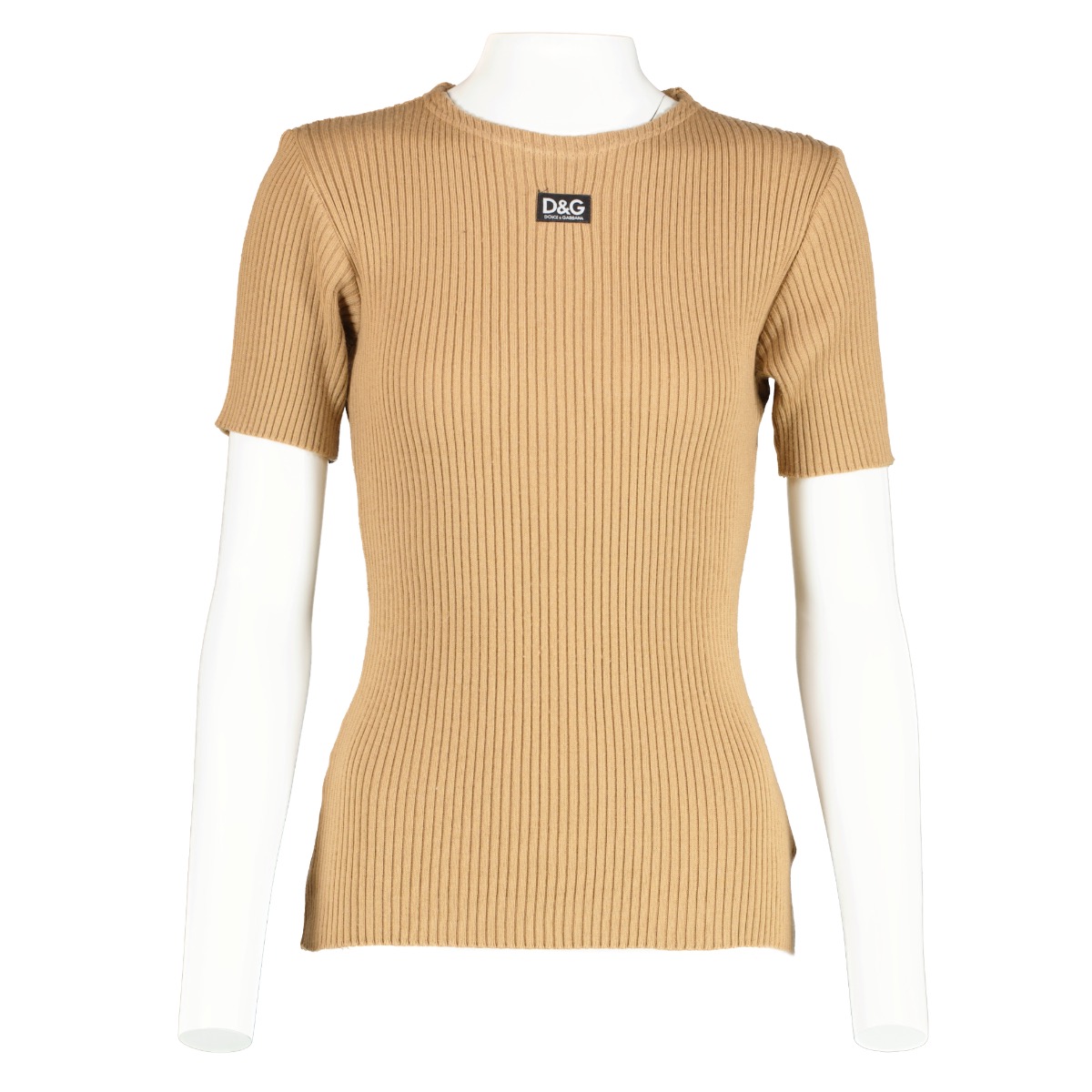 D&G Dolce & Gabbana Beige Knitted T-shirt ○ Labellov ○ Buy