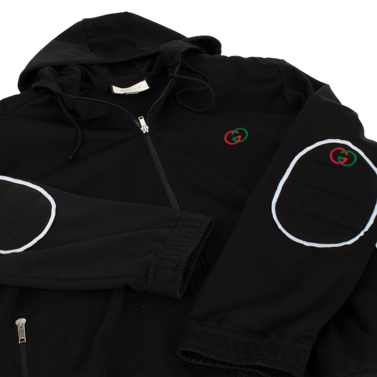 Gucci Black Technical Jersey Interlocking G Hoodie - Size Gucci Black Technical Jersey Interlocking G Hoodie - Size