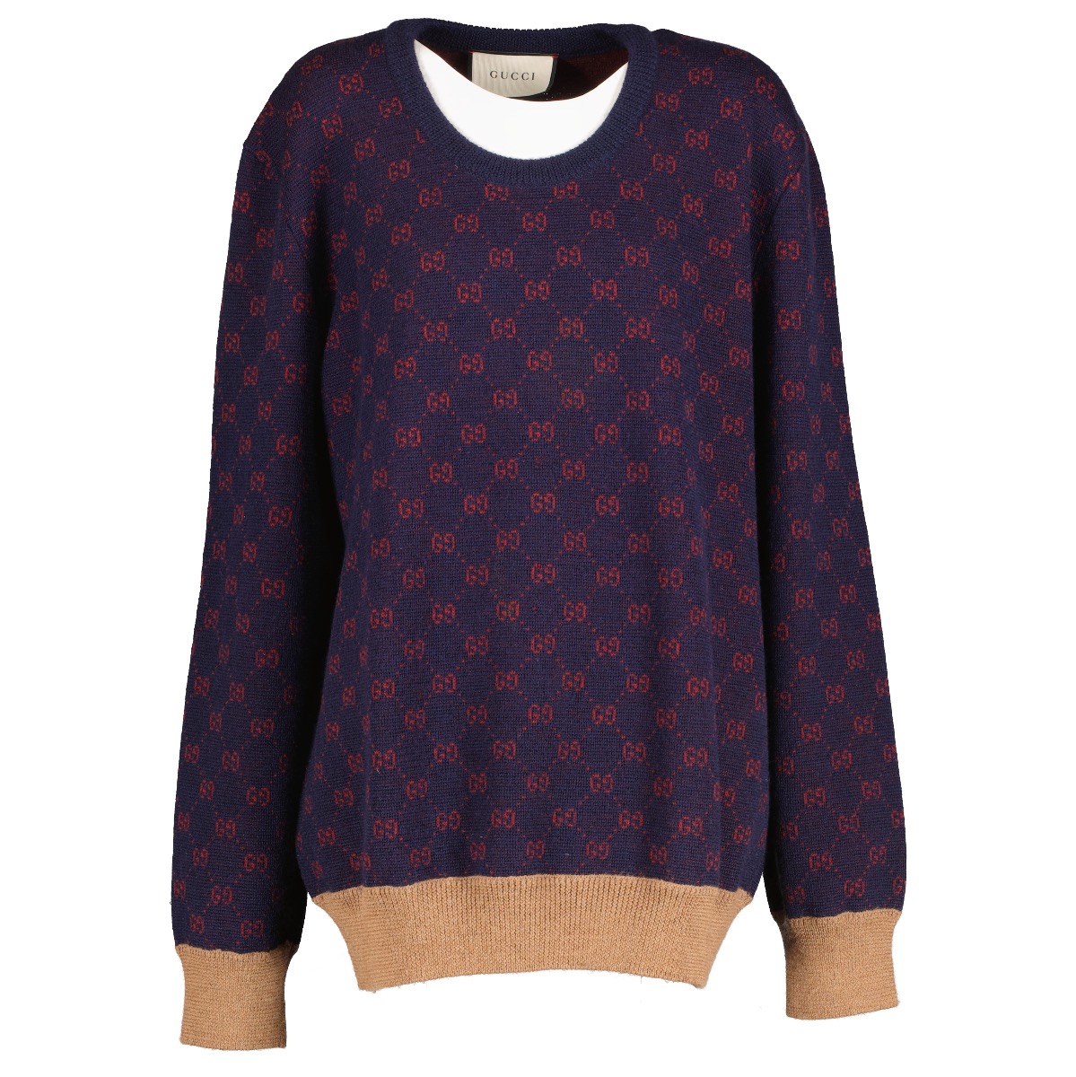 Gucci Blue GG Jacquard Sweater ○ Labellov ○ Buy and Sell