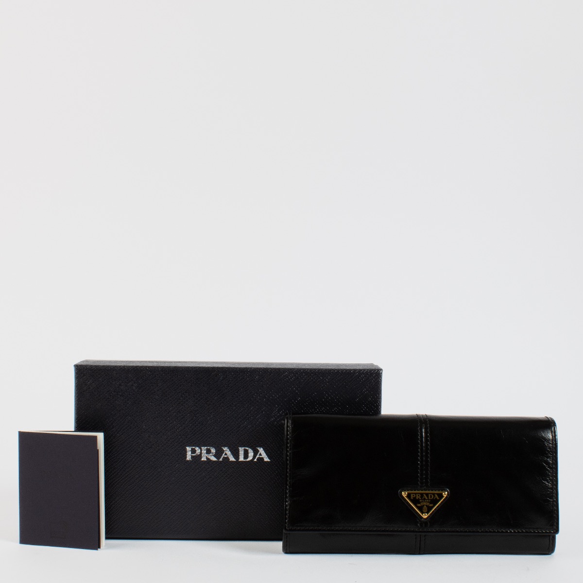 [Prada] Gold l Logo Wallet - Black / ☆送料込☆ 0af93cdb-7005-4182-a38b-