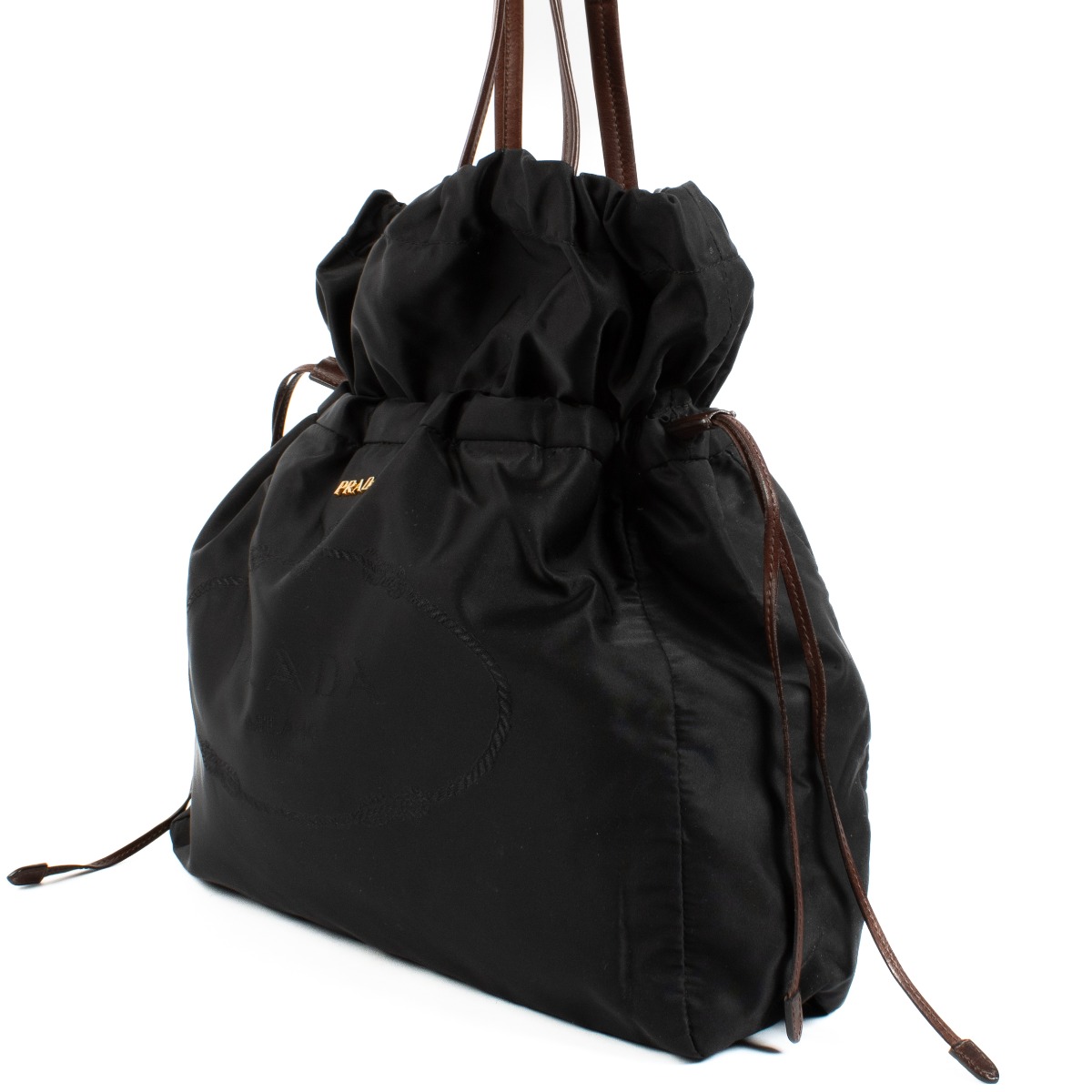 Prada Black Nylon Drawstring Bag ○ Labellov ○ Buy and Sell