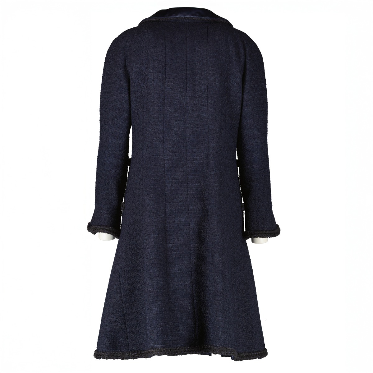 Chanel 13K Blue Braided Trim Long Jacket - Size FR40 ○ Labellov