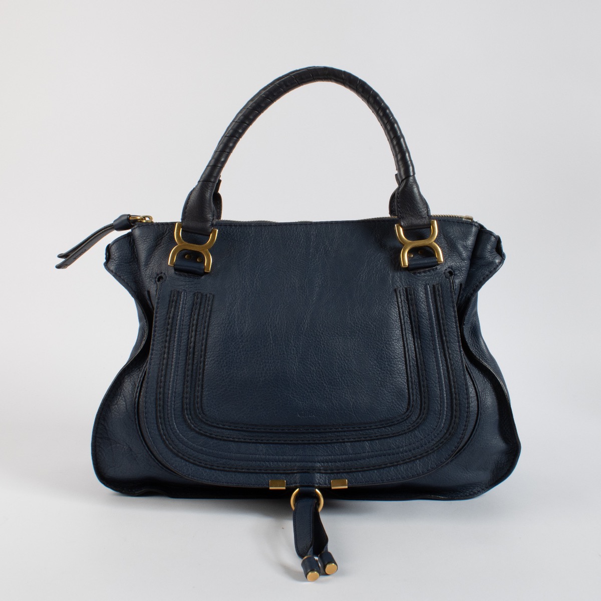 Chloé ネイビー マーシー　ハンドバッグ Chloé Blue Large Marcie Bag ○ Labellov ○ Buy and Sell Authentic