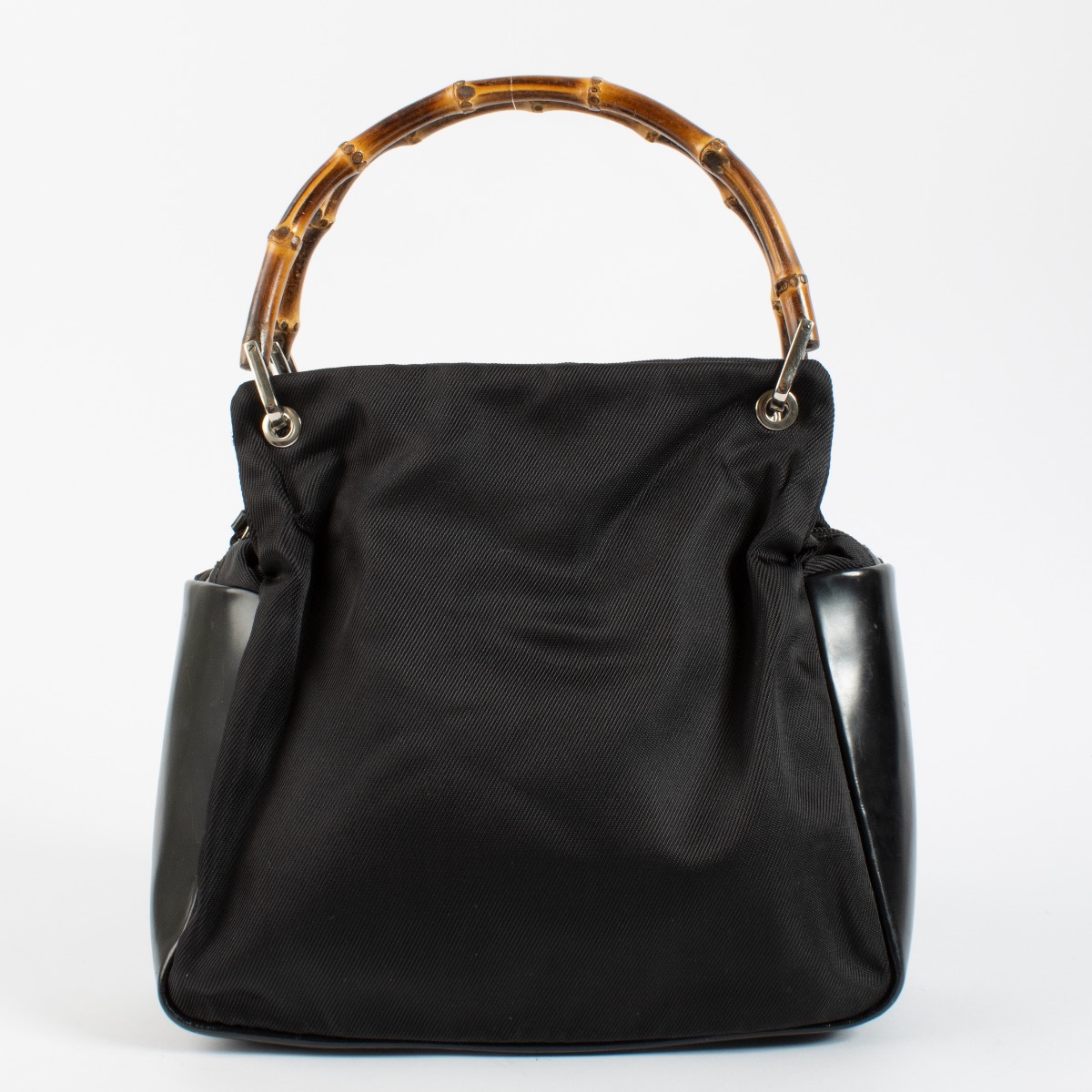 Gucci Black Nylon Bamboo Top Handle Bag ○ Labellov ○ Buy and