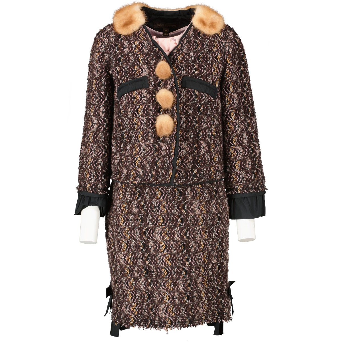 限定品◆関税無【LOUIS VUITTON】Bouclette Tweed A-line Dress LOUIS VUITTON Belted Skater Tweed Dress 36 - Timeless Luxuries