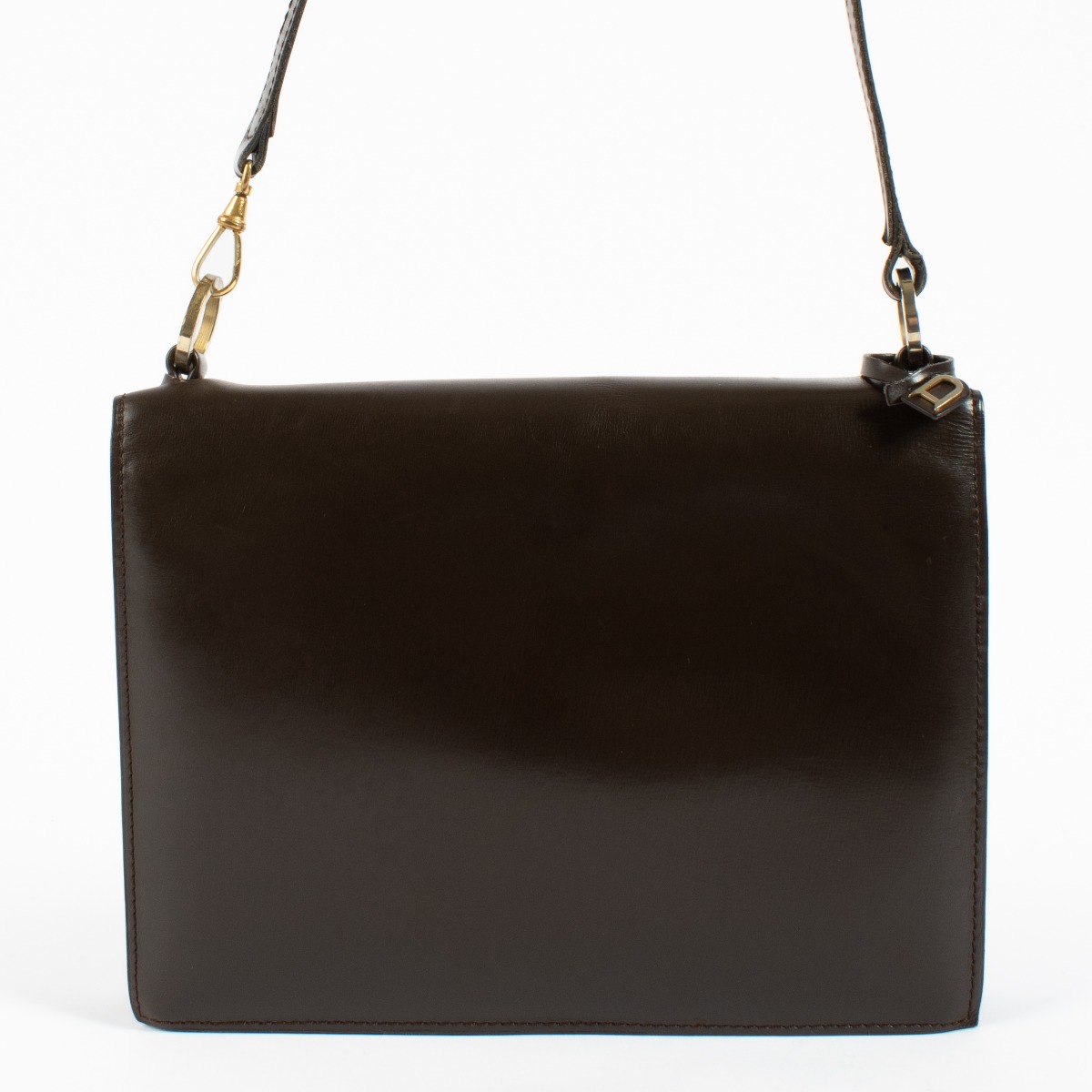 新作!【DELVAUX】Box Calf Delvaux Vintage Brown Box Calf Shoulder Bag ○ Labellov
