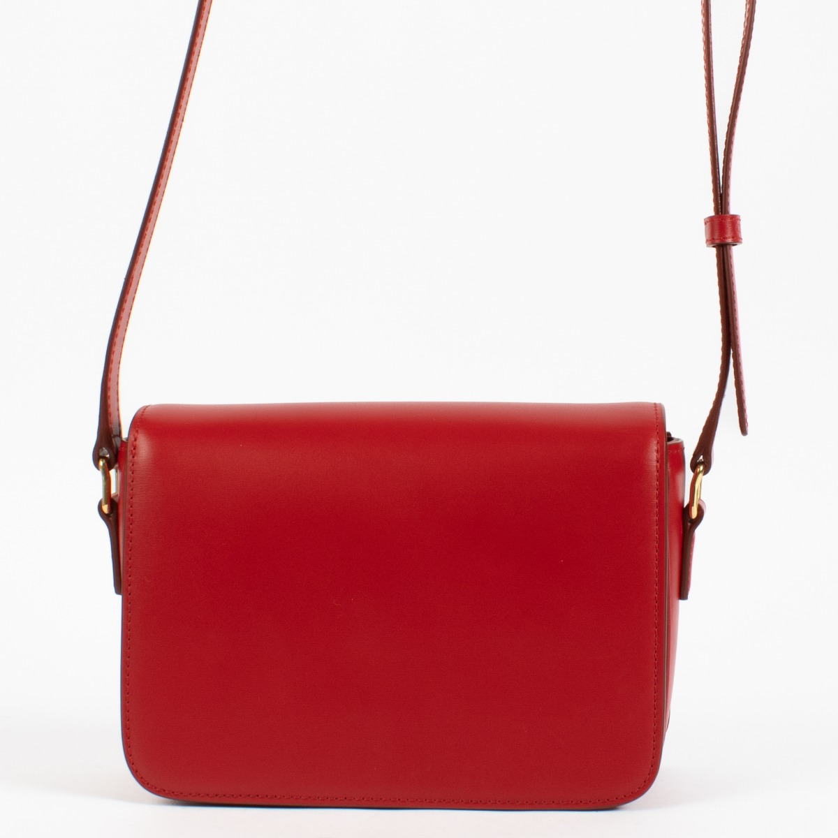 Celine Red Shiny Calfskin Teen Triomphe Bag ○ Labellov