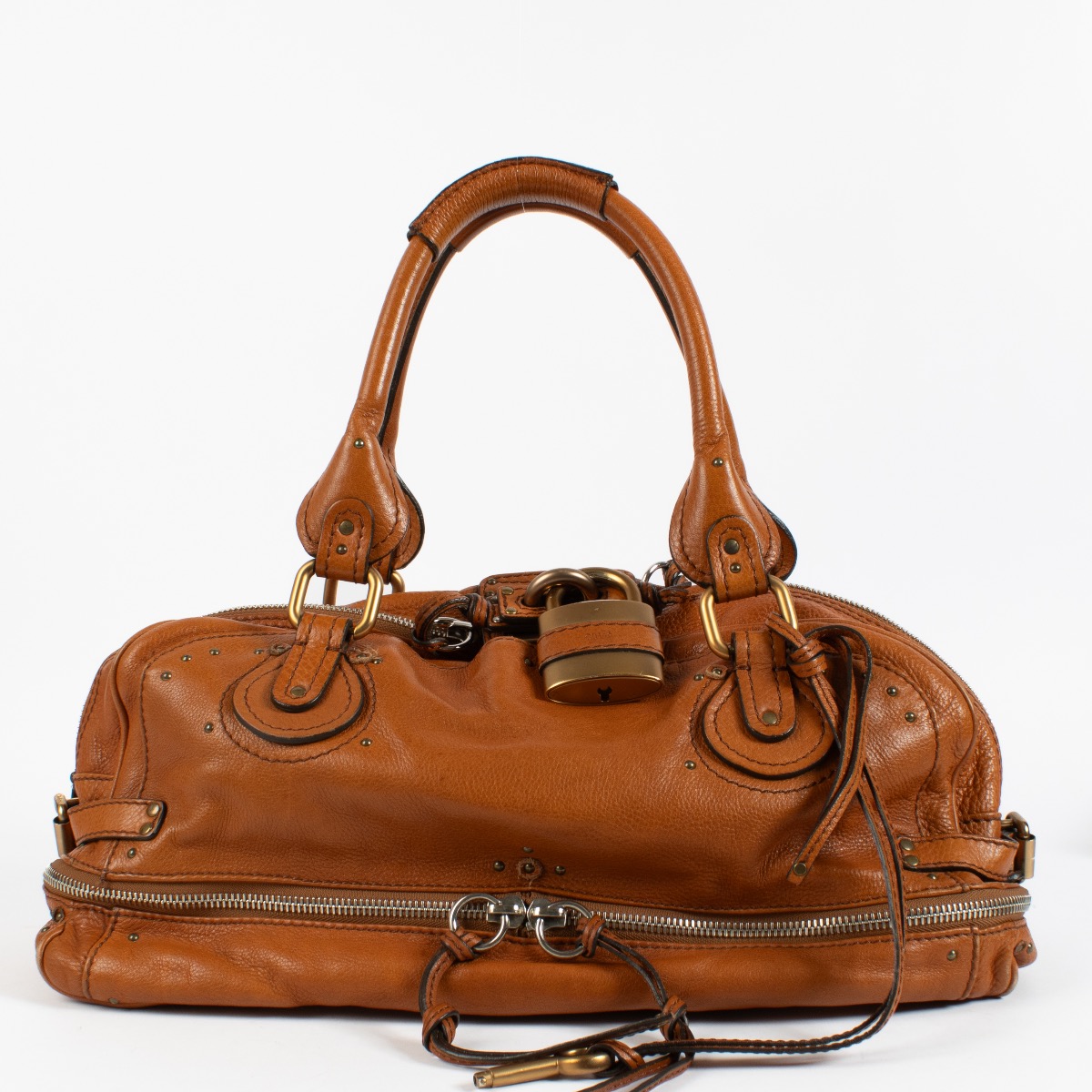 chloe 大型 ブラウン パディントン chloe 大型 ブラウン パディントン Paddington bag in grained leather