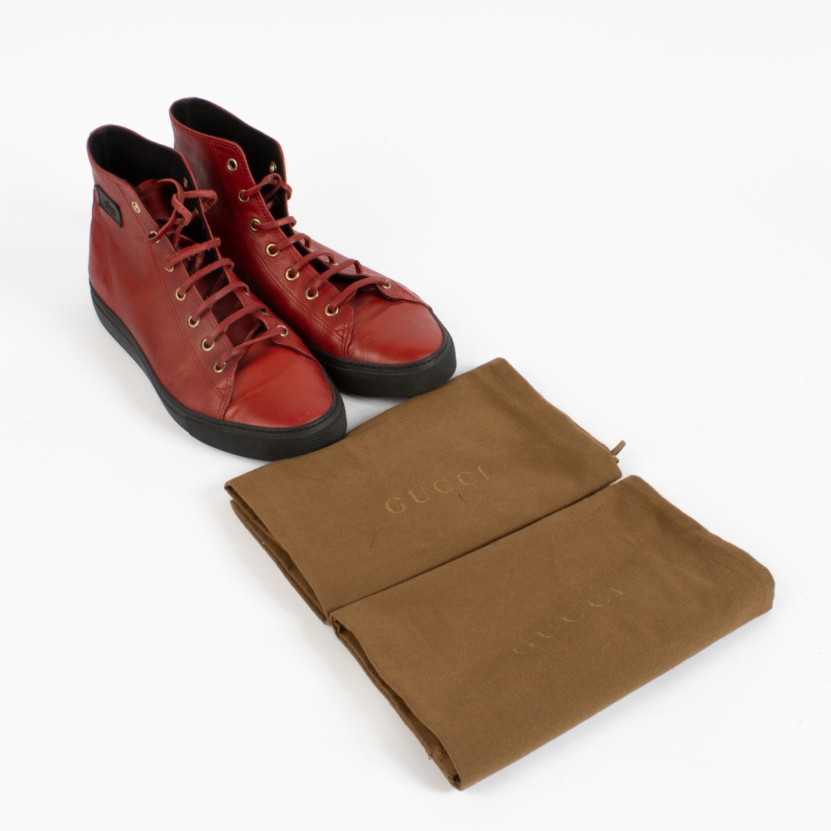 Gucci Red High Top Sneakers - Size 41 ○ Labellov ○ Buy and