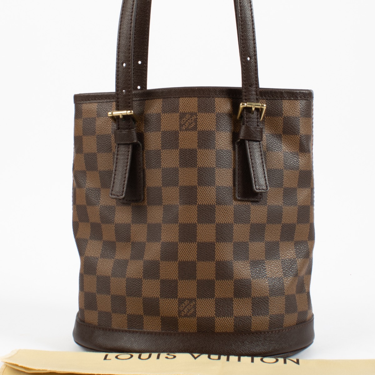 Louis Vuitton Damier Ebene Marais Bucket Shoulder Bag ○ Labellov