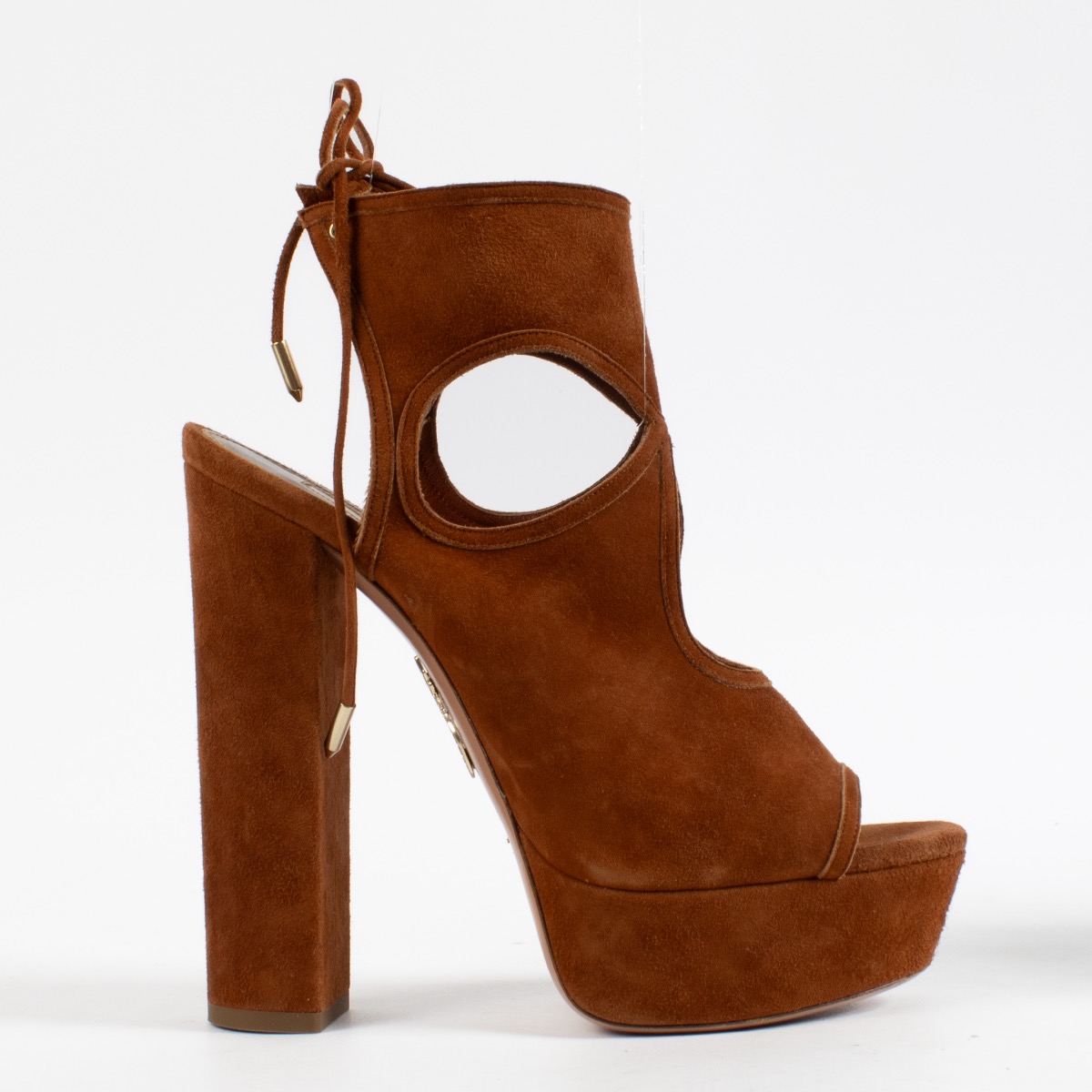 Aquazurra Cognac Suede Heels Size 39 ○ Labellov ○ Buy and Sell