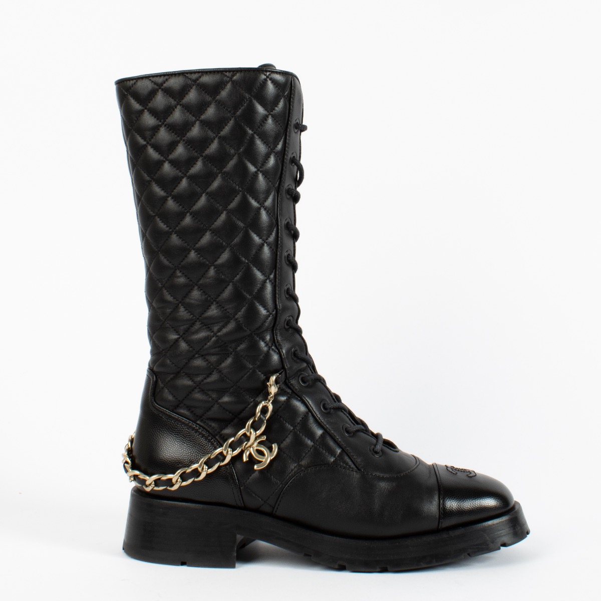 Chanel Black Leather Boots — Size 41 ○ Labellov ○ Buy and Sell