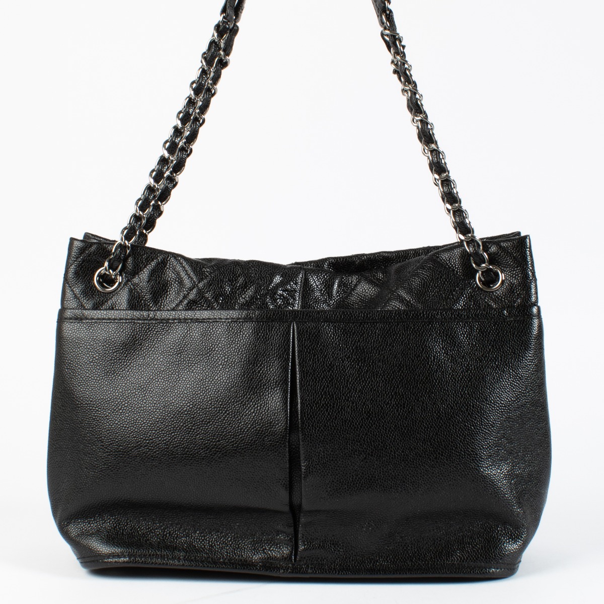 Chanel Black Glazed Caviar Natural Beauty Tote Bag ○ Labellov